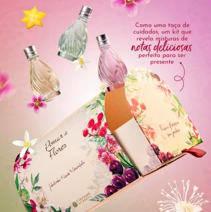 L'Occitane au Brésil Kit Pomar de Flores, Jabuticaba, Limão e Carambola, 3 Miniaturas de 15mL cada