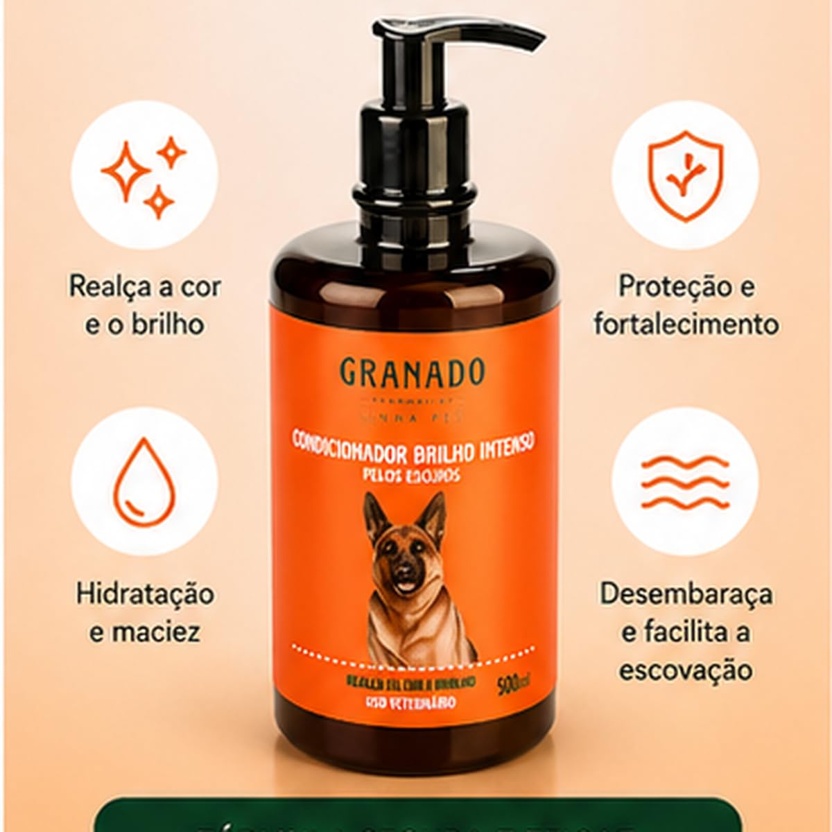 Granado Condicionador Pet Desembaraçador, Pelos Longos, 500ml